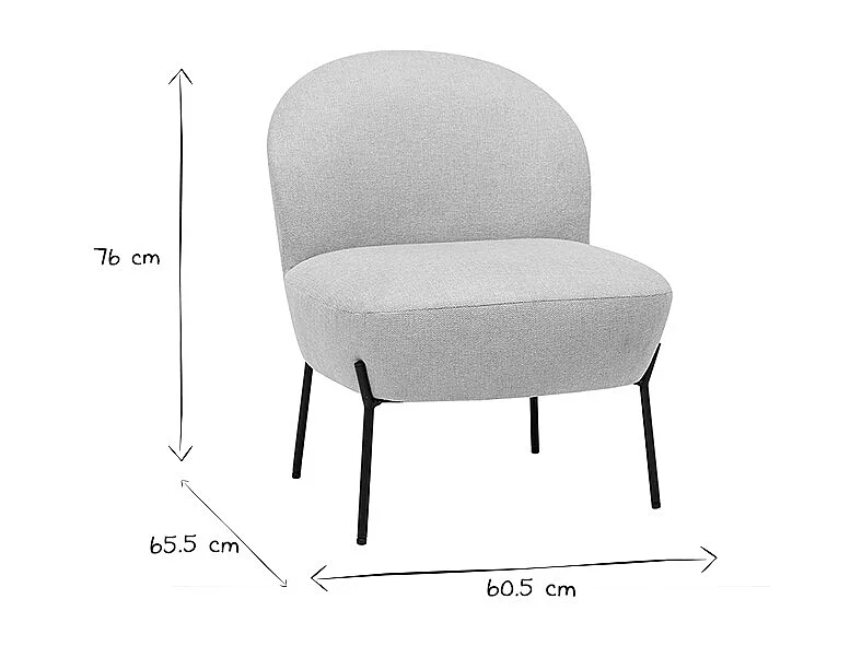 Sessel im beigen Samtdesign mit schwarzem Metall BELEY