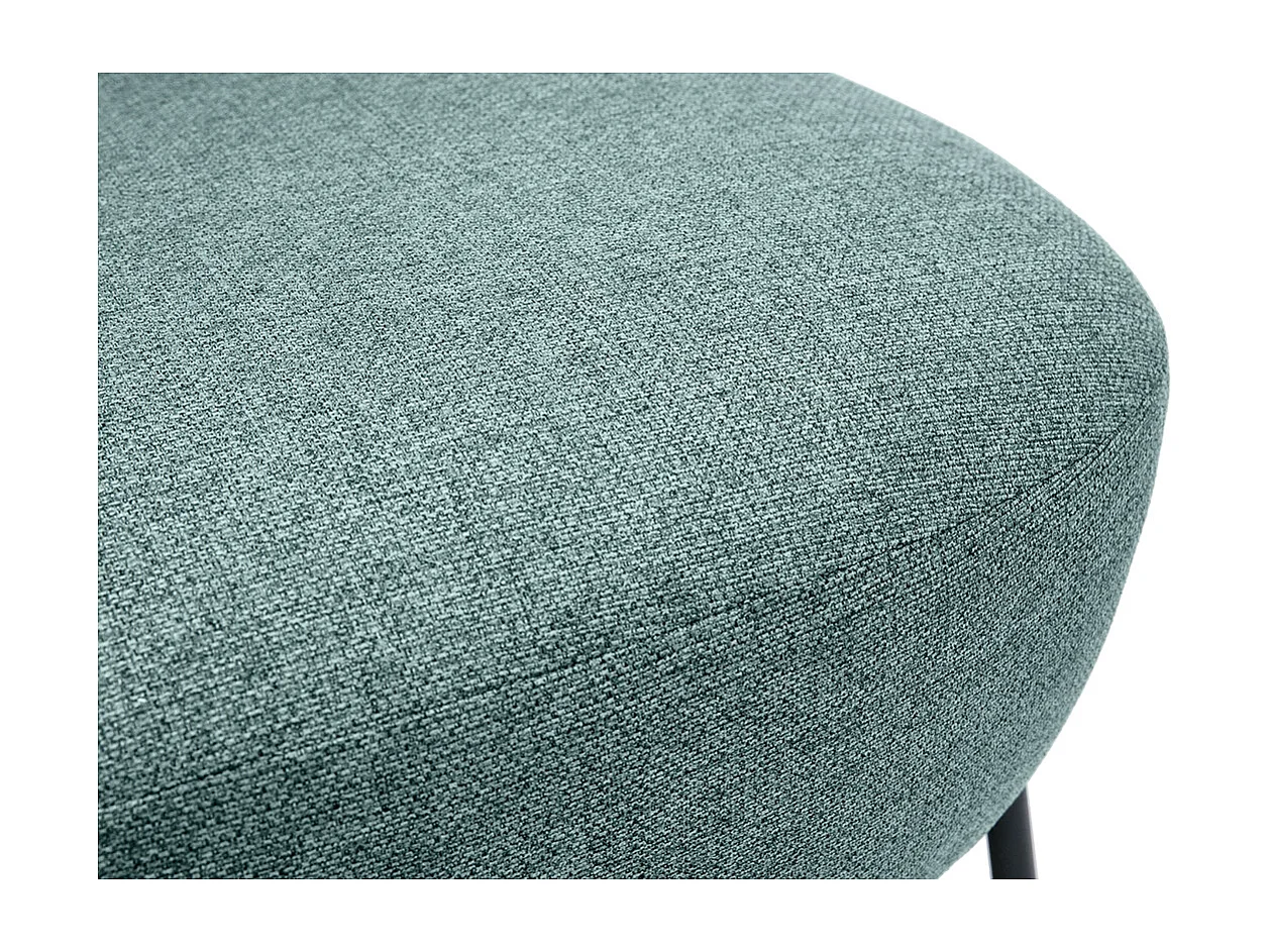 Fauteuil en tissu vert de gris et métal noir BELEY
