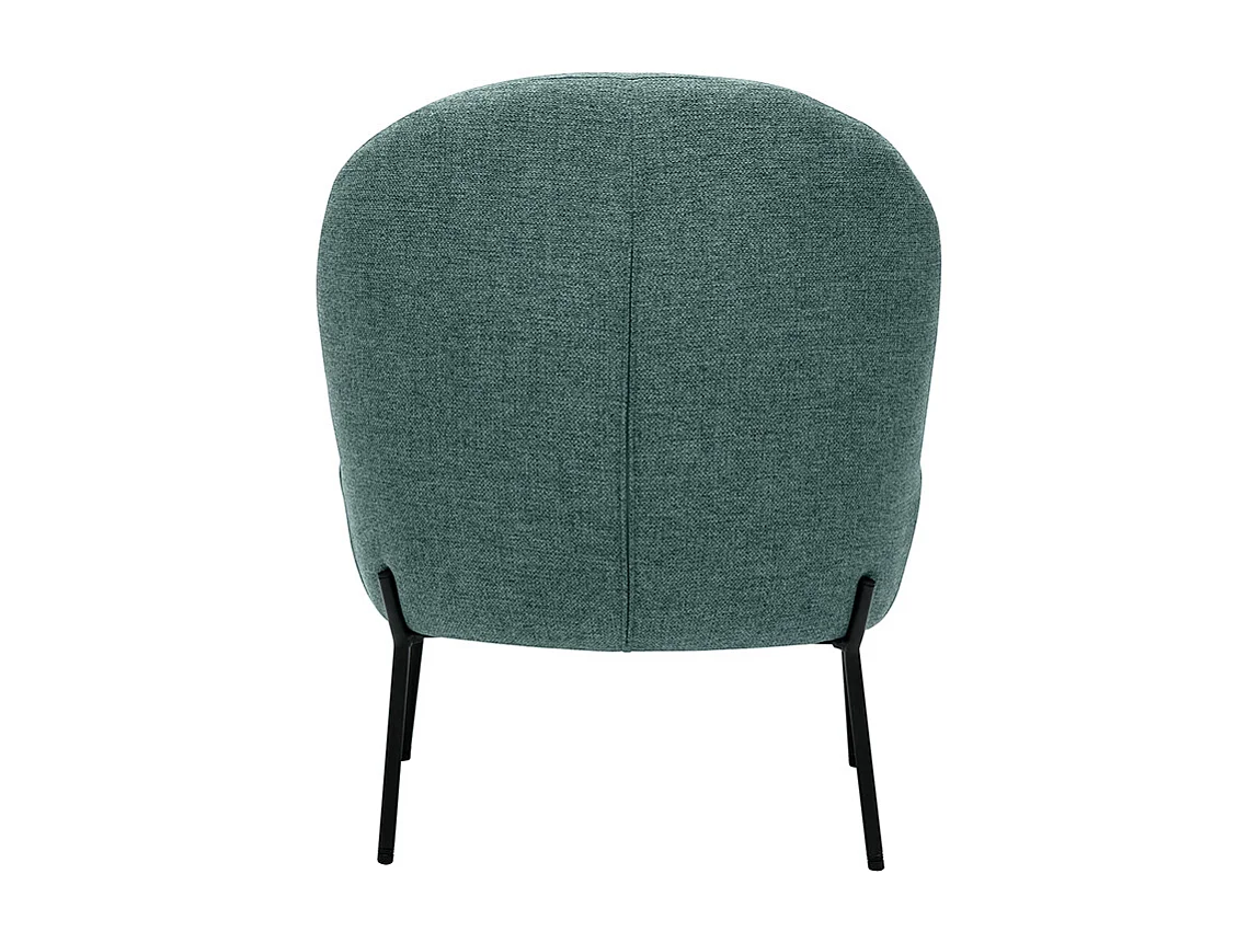 Sillón de tela verde grisáceo y metal negro BELEY