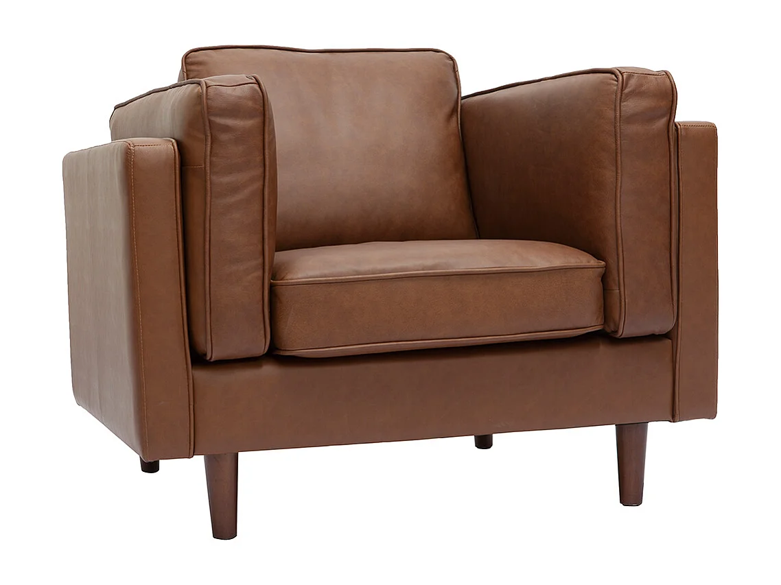 Fauteuil vintage cuir marron BRADLEY