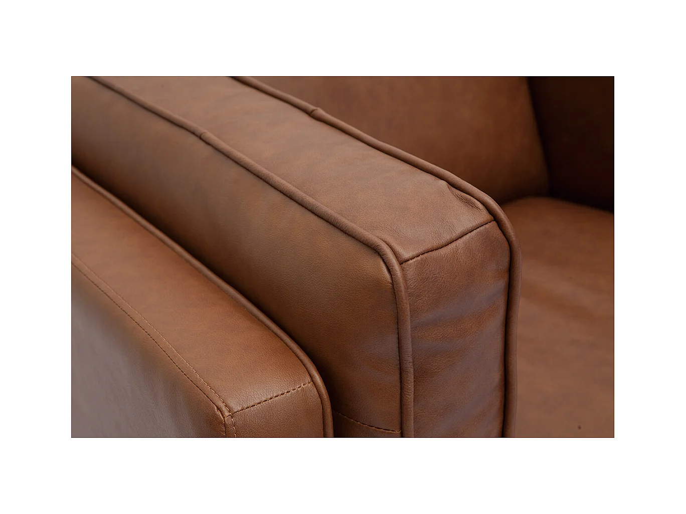 Fauteuil vintage cuir marron BRADLEY