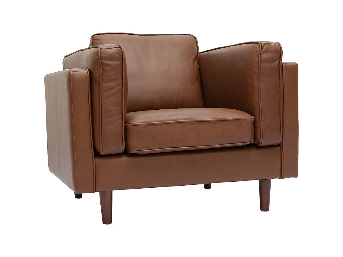 Fauteuil vintage cuir marron BRADLEY