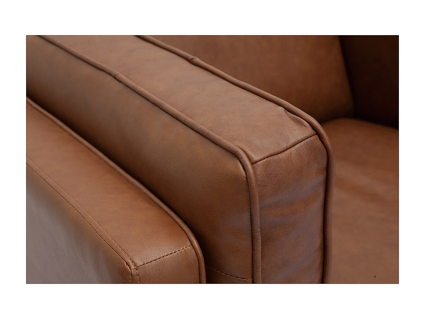 Poltrona pelle vintage marrone BRADLEY - pelle di buffalo