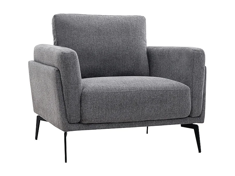 Poltrona in tessuto effetto velluto testurizzato grigio MOSCO