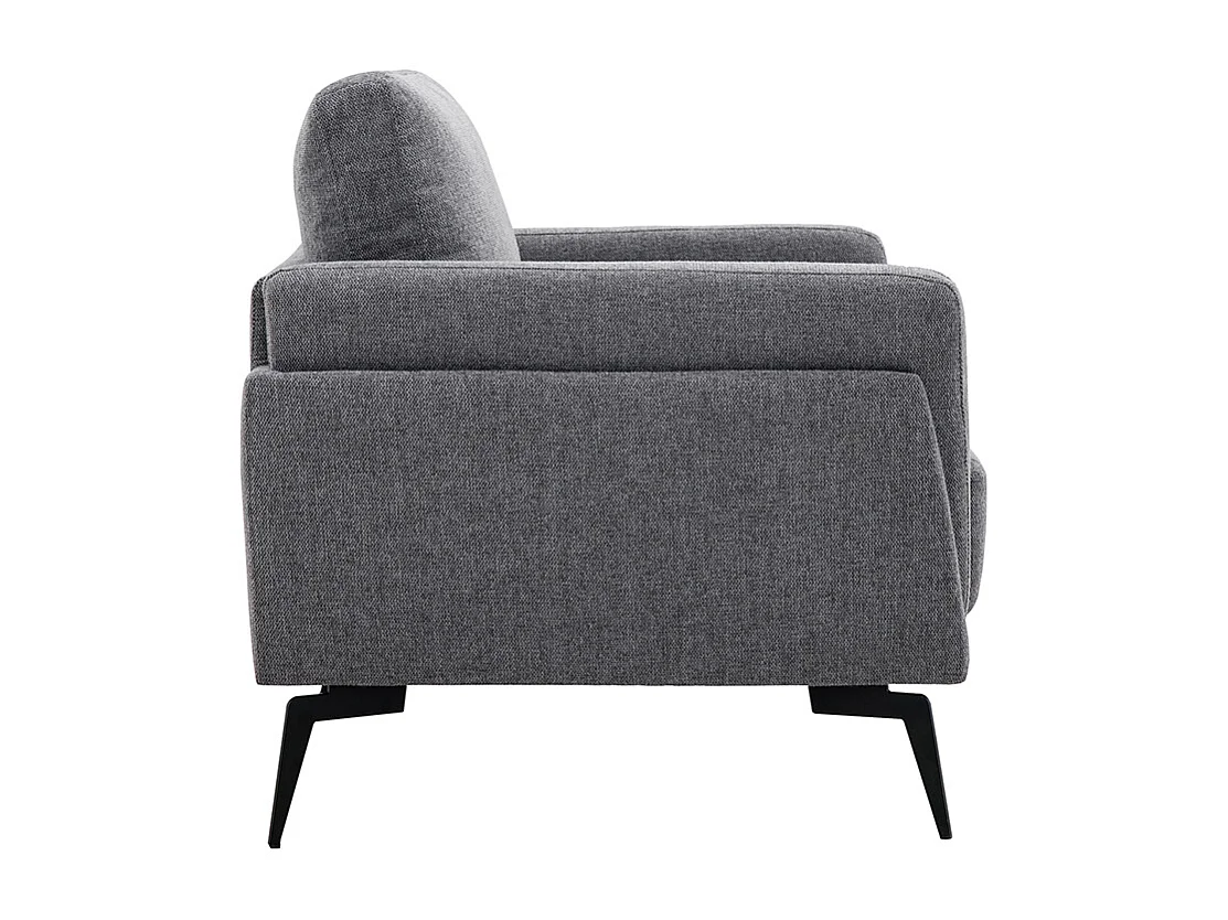 Sillón de tejido efecto aterciopelado texturizado gris MOSCO