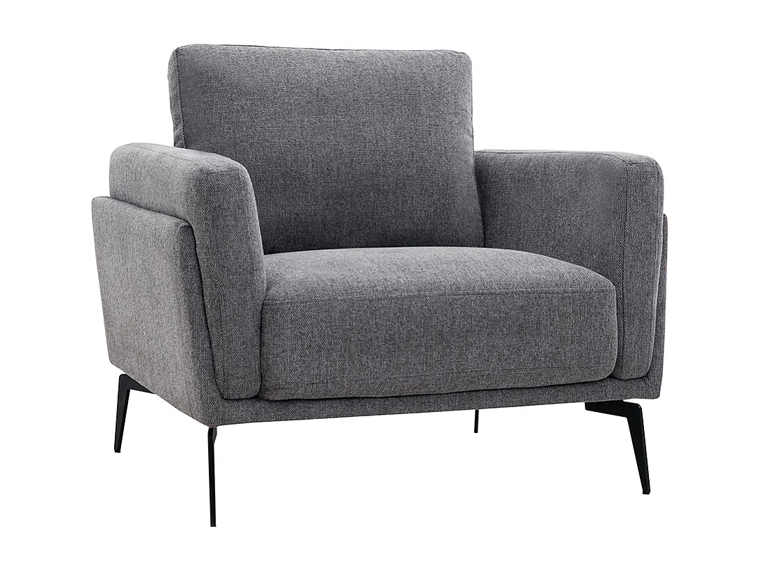 Sillón de tejido efecto aterciopelado texturizado gris MOSCO