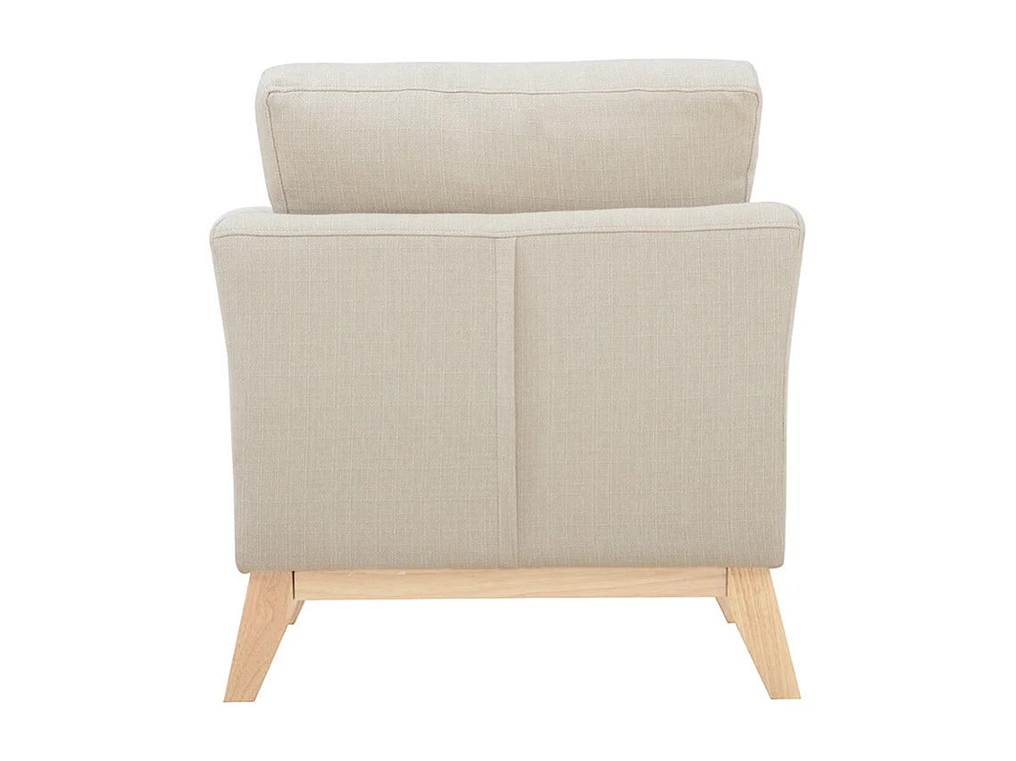 Skandinavischer Sessel mit abnehmbarem Bezug in Velourseffekt in Beige OSLO