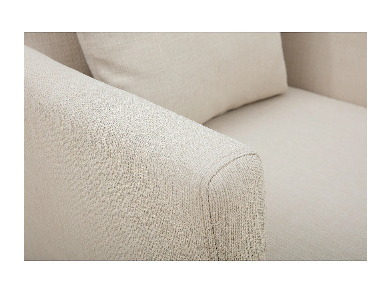 Skandinavischer Sessel mit abnehmbarem Bezug in Velourseffekt in Beige OSLO