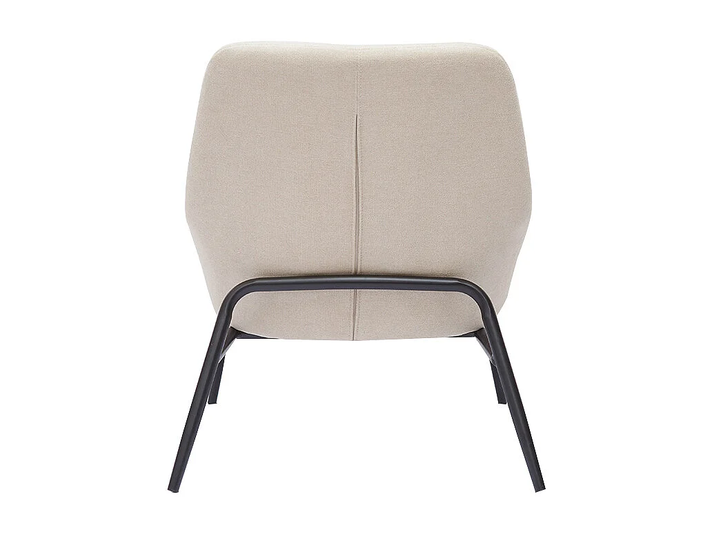 Poltrona design in tessuto effetto velluto beige e metallo nero MAXINE