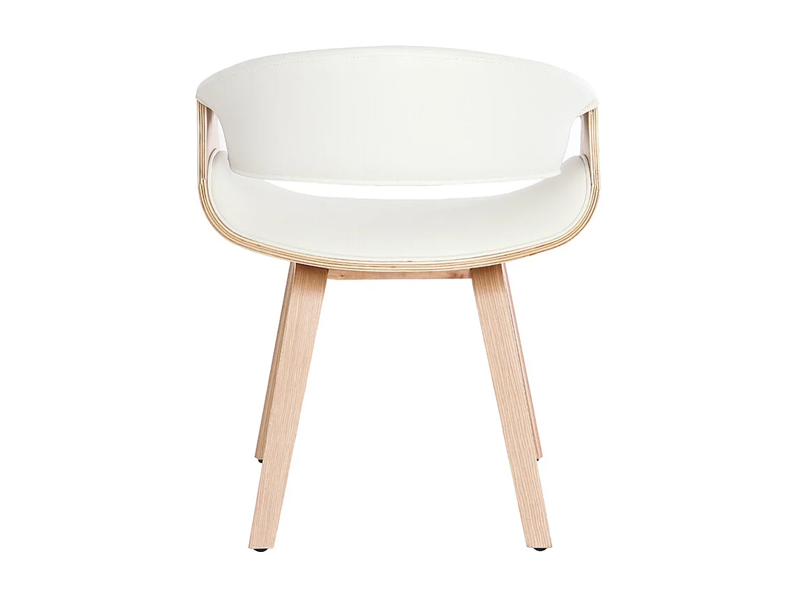 Silla nórdica blanco y madera clara ARAMIS
