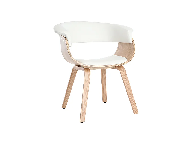 Silla nórdica blanco y madera clara OKTAV