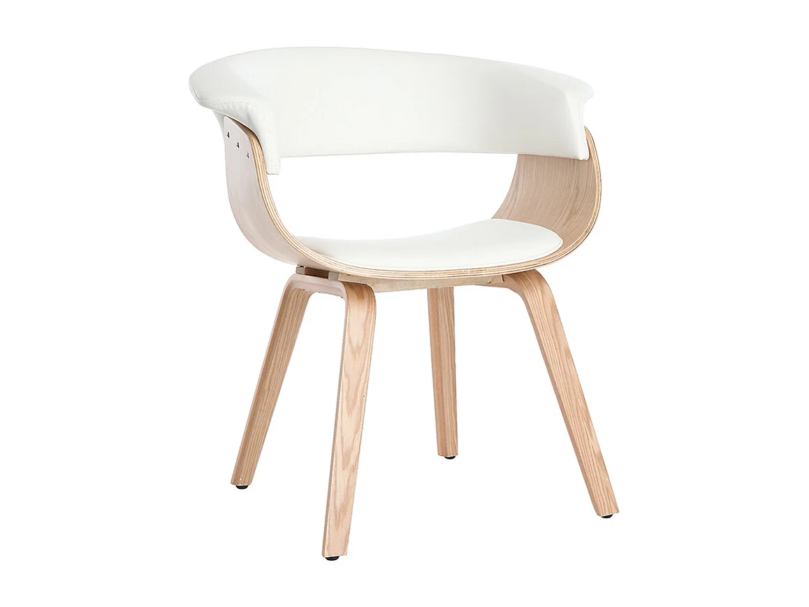 Chaise scandinave blanc et bois clair OKTAV