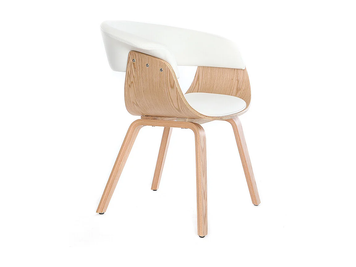 Chaise scandinave blanc et bois clair OKTAV