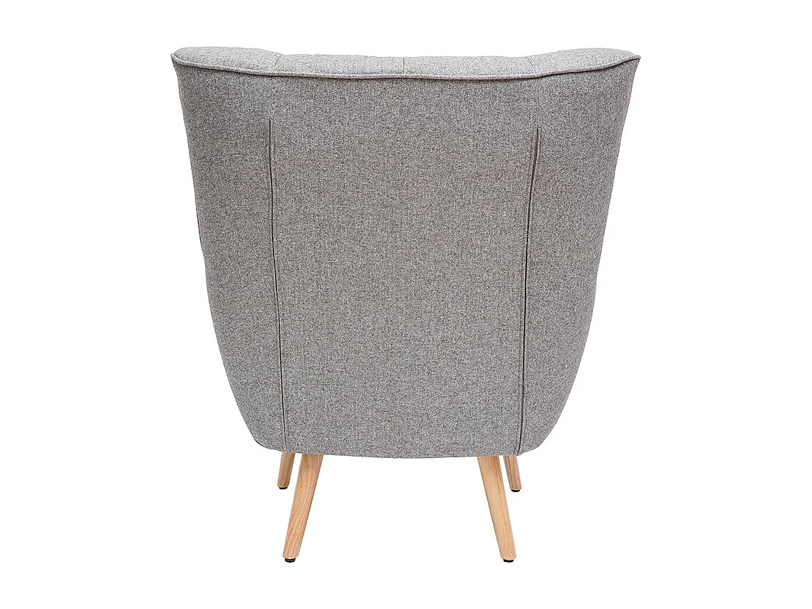 Sillón nórdico en tejido gris claro y madera AVERY