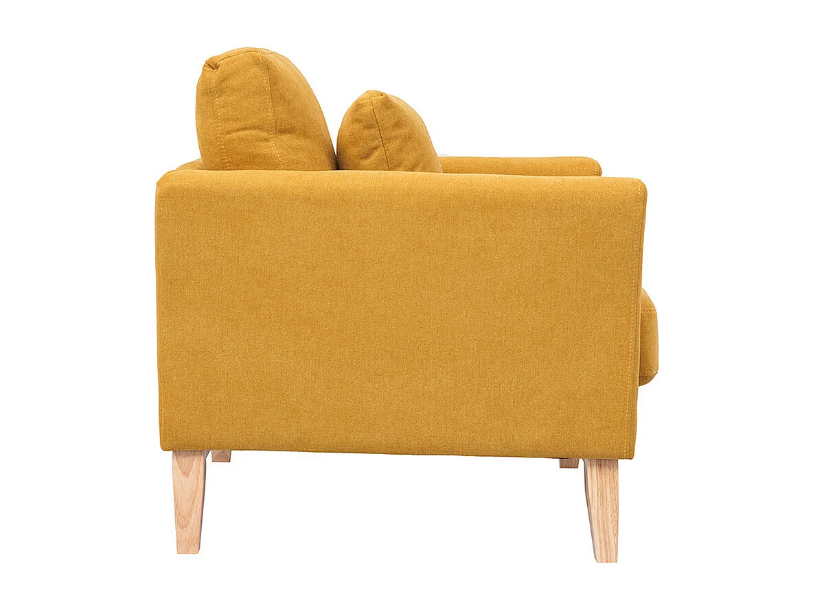 Sillón nórdico desenfundable efecto terciopelo mostaza OSLO