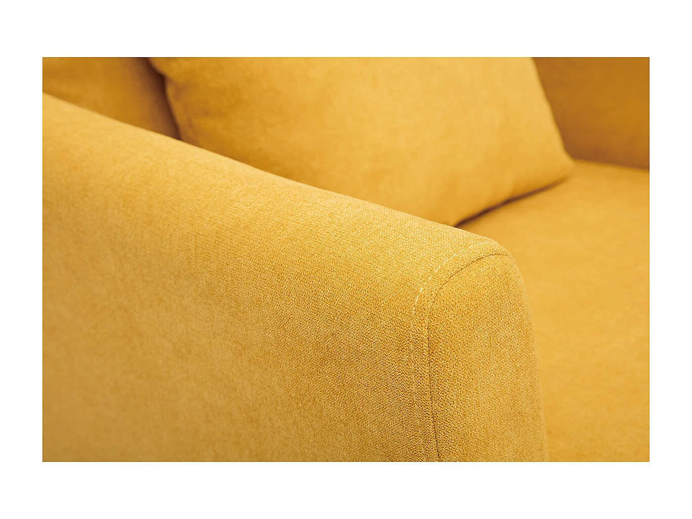 Sillón nórdico desenfundable efecto terciopelo mostaza OSLO