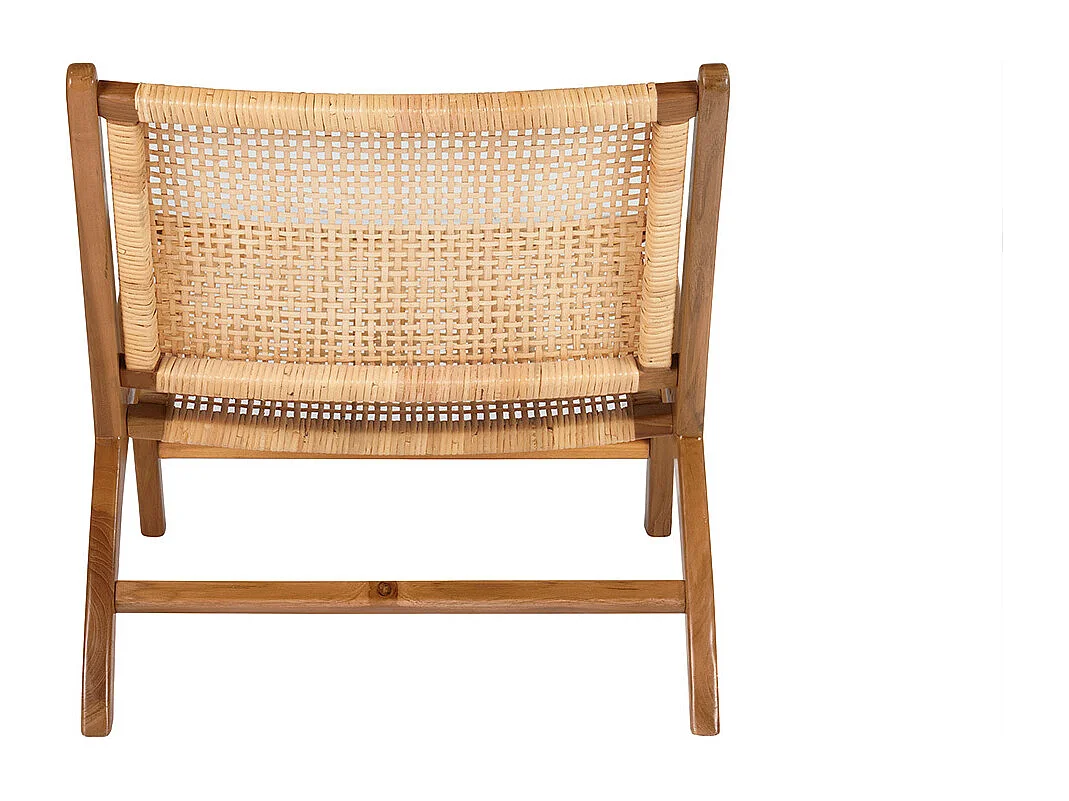 Sillón de teca y ratán natural HAMMA