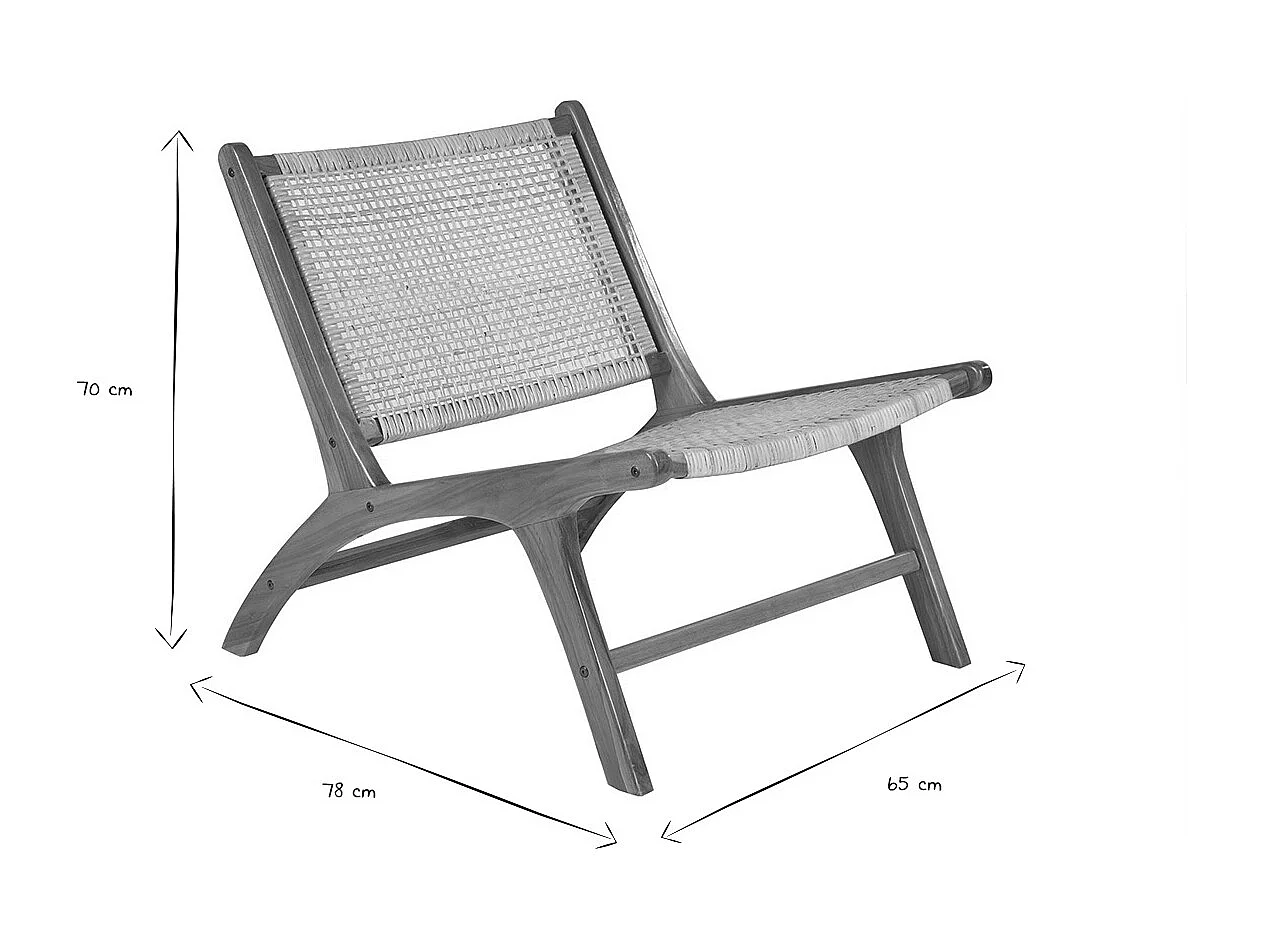 Sillón de teca y ratán natural HAMMA