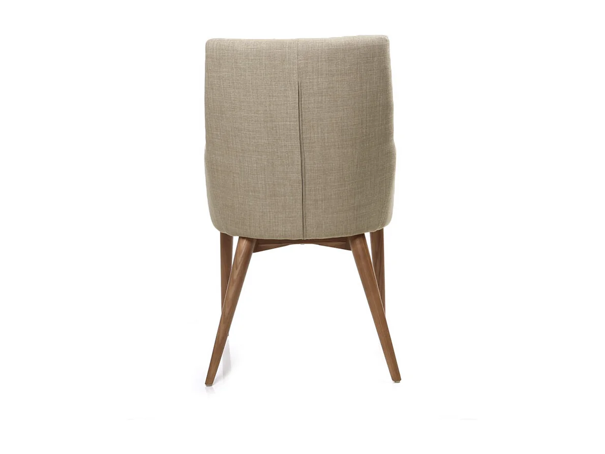 Chaises en tissu beige et bois foncé (lot de 2) SHANA