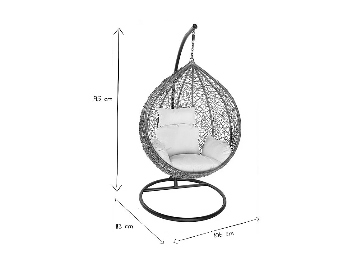 Sillón suspendido huevo resina color natural MOJO