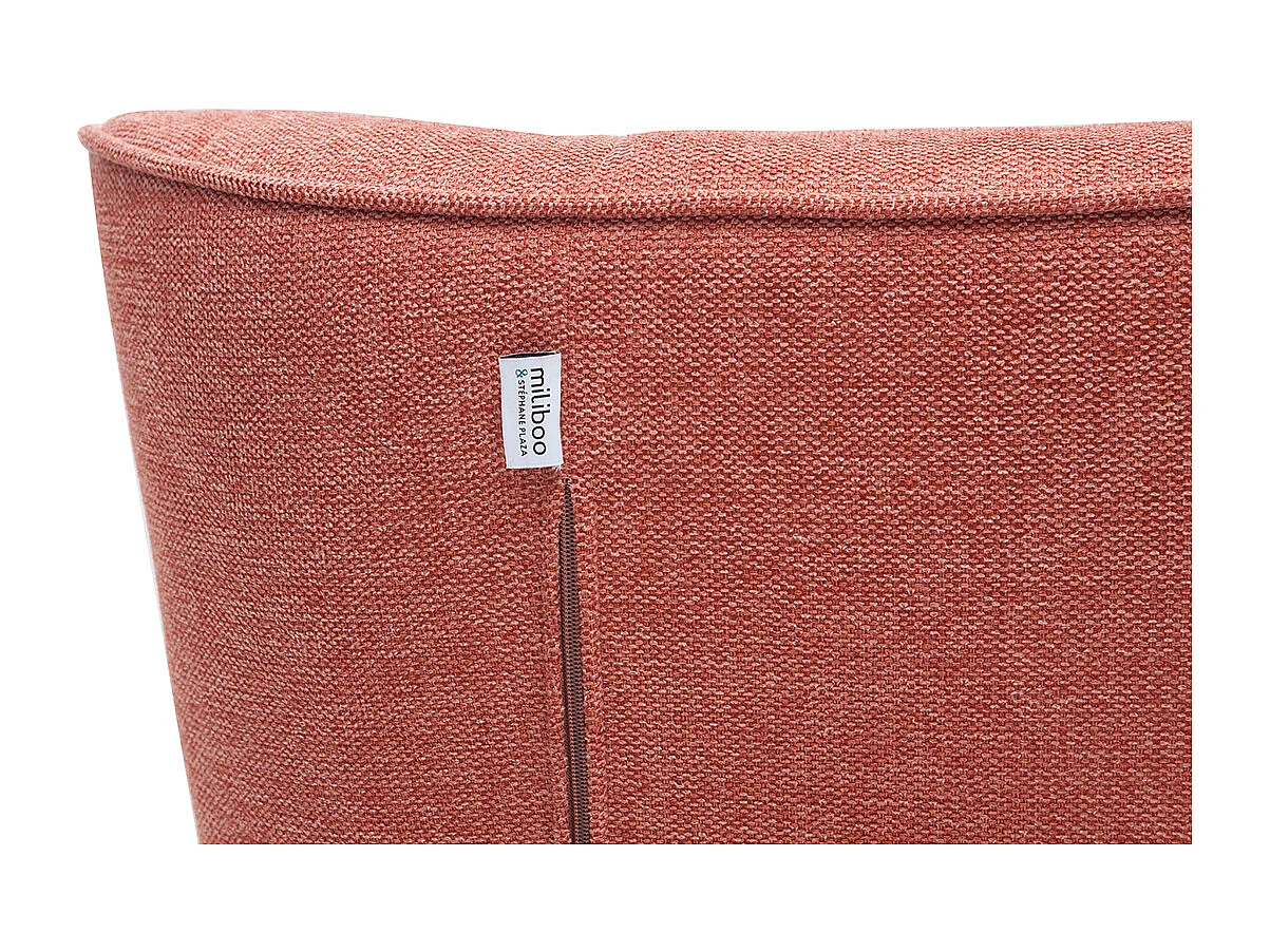 Skandinavischer Sessel in terrakotta Stoff (Lachs-farbe) und Holz AVERY