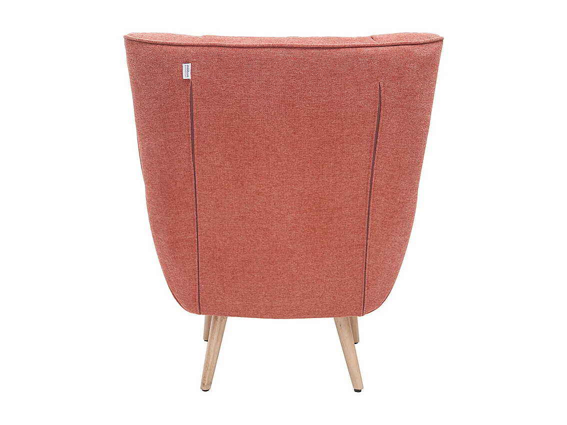 Skandinavischer Sessel in terrakotta Stoff (Lachs-farbe) und Holz AVERY