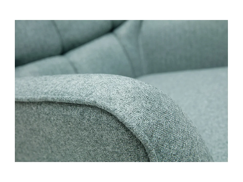 Sillón nórdico en tejido verde y madera AVERY