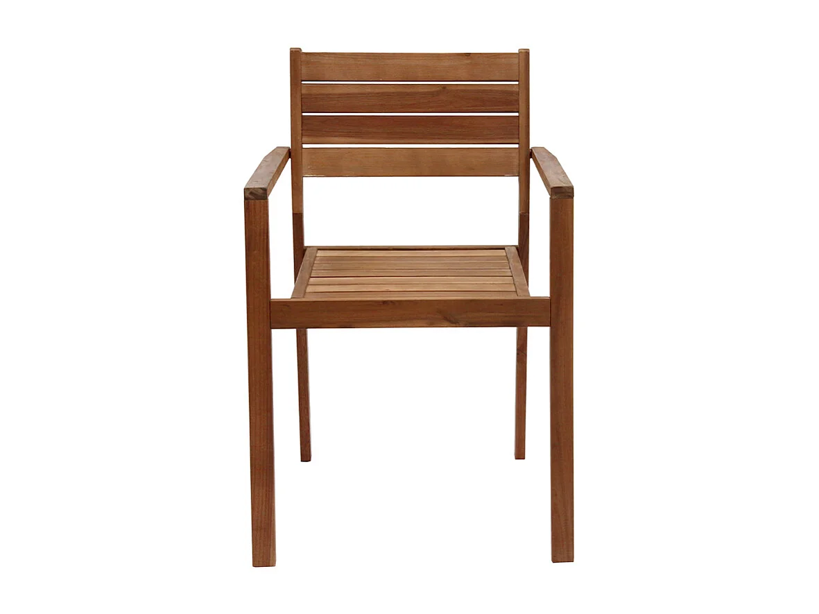 Gartensessel stapelbar aus massivem Akazienholz 2er-Set CANOPEE