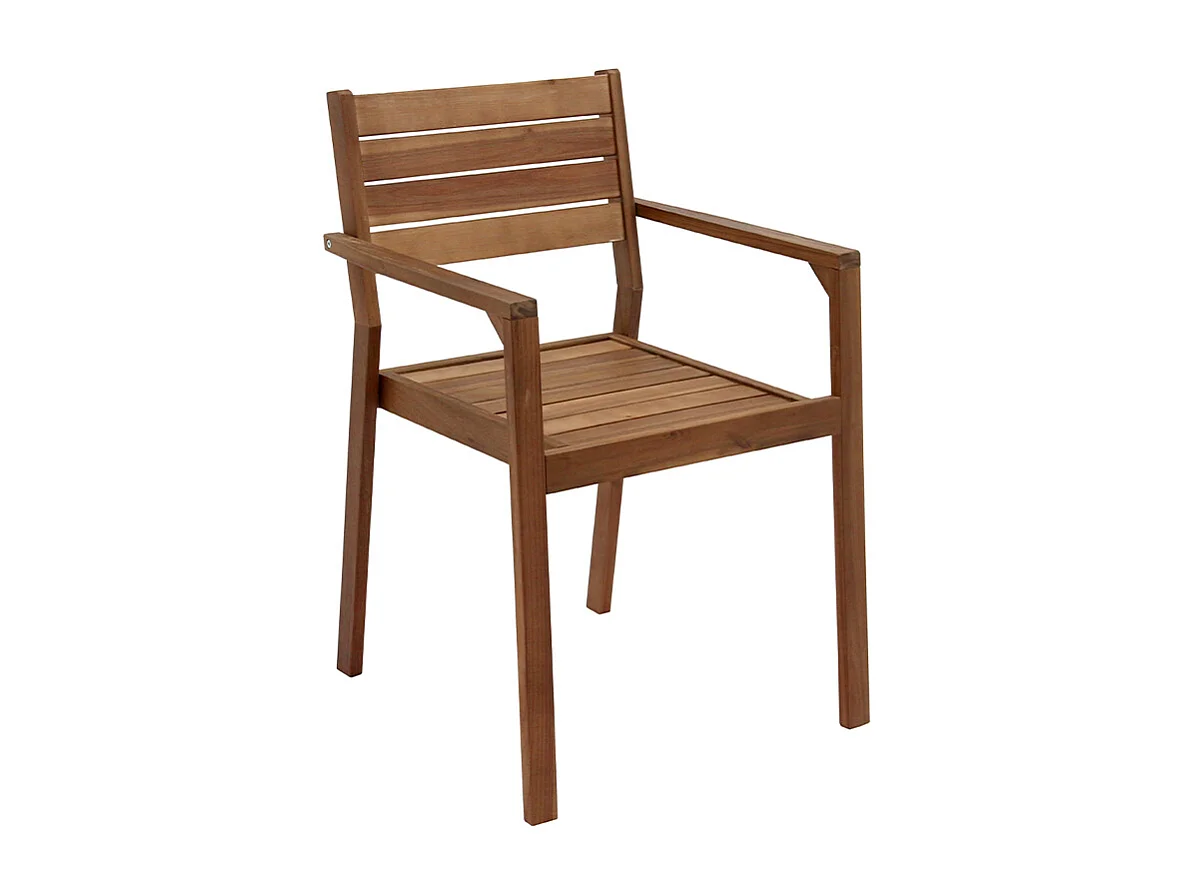 Gartensessel stapelbar aus massivem Akazienholz 2er-Set CANOPEE