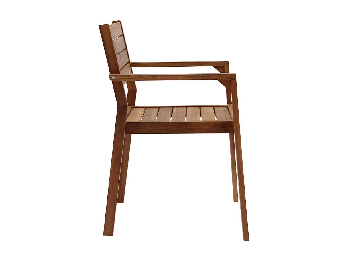 Gartensessel stapelbar aus massivem Akazienholz 2er-Set CANOPEE