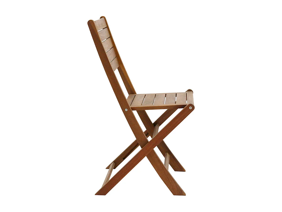 Set de 2 sillas de jardín plegables de acacia maciza CANOPEE