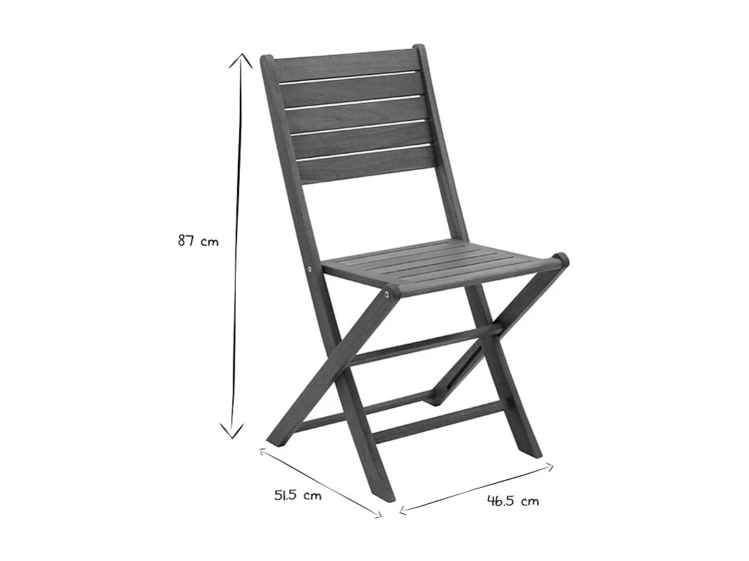 Gartenstühle klappbar aus massivem Akazienholz 2er-Set CANOPEE