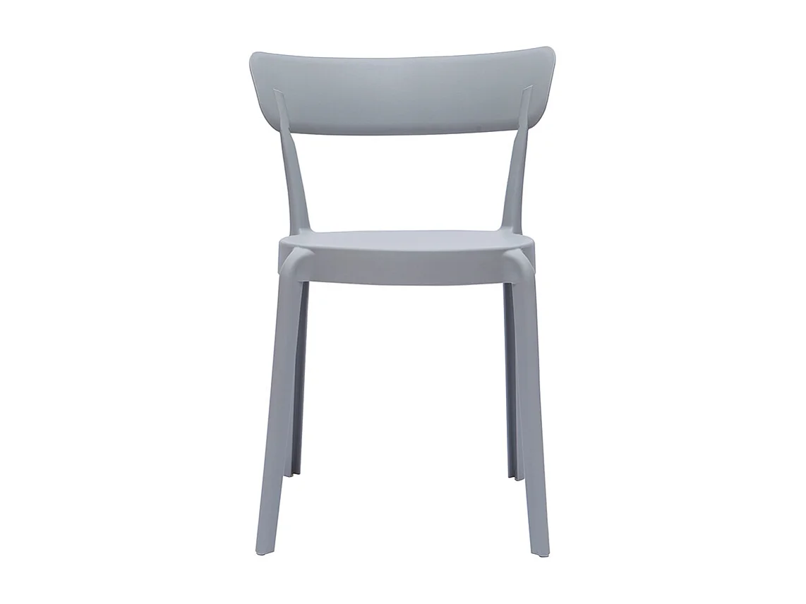 Set de 2 sillas apilables de plástico gris para interior/exterior RIOS