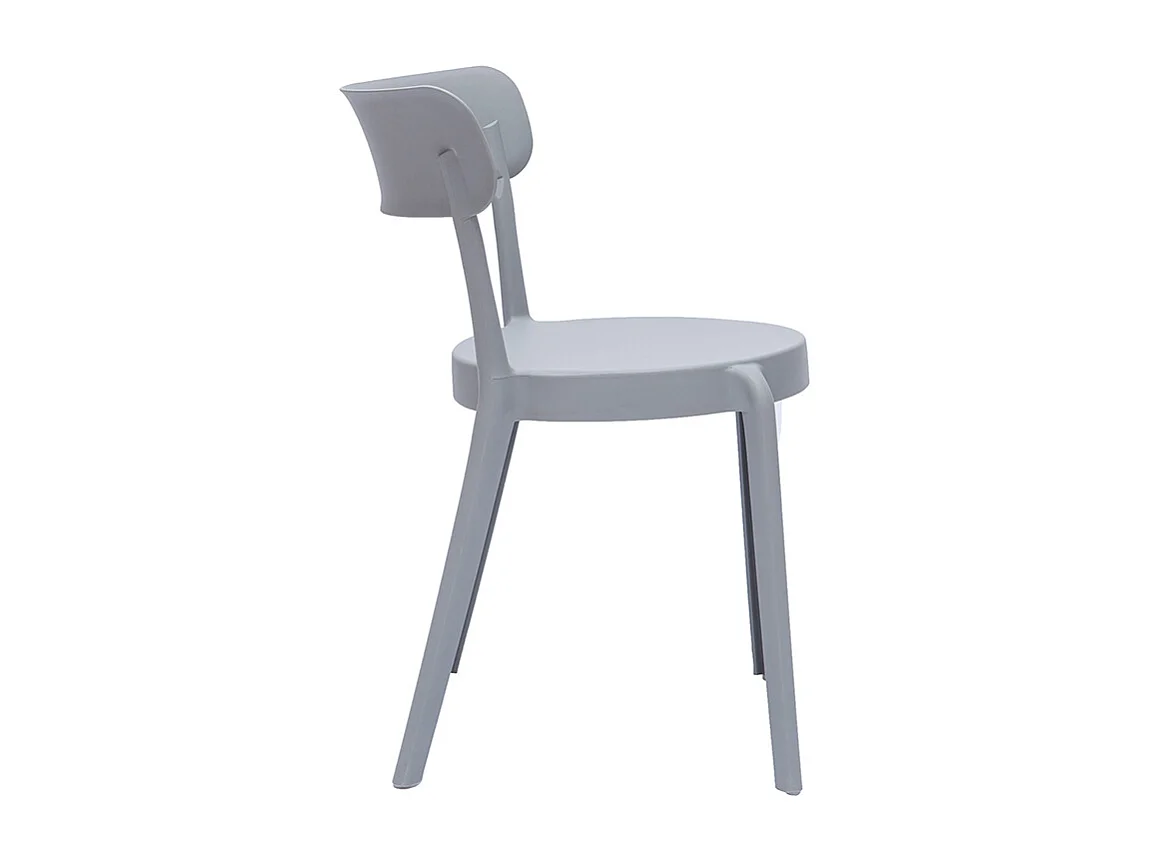 Set de 2 sillas apilables de plástico gris para interior/exterior RIOS
