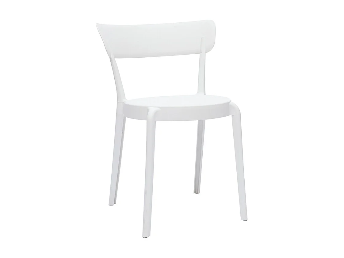 Chaises design blanches empilables intérieur - extérieur (lot de 2) RIOS