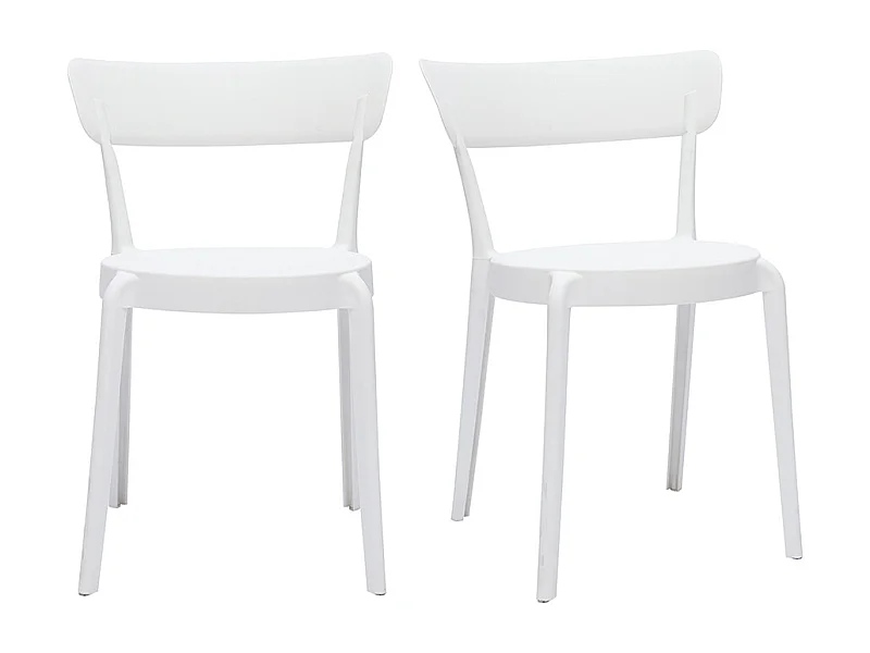 Chaises design blanches empilables intérieur - extérieur (lot de 2) RIOS