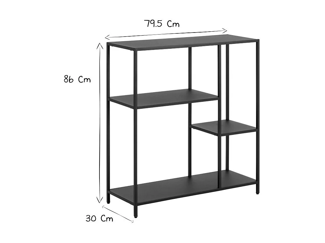 Design-Konsole aus schwarzem Metall L80 cm PODIUM