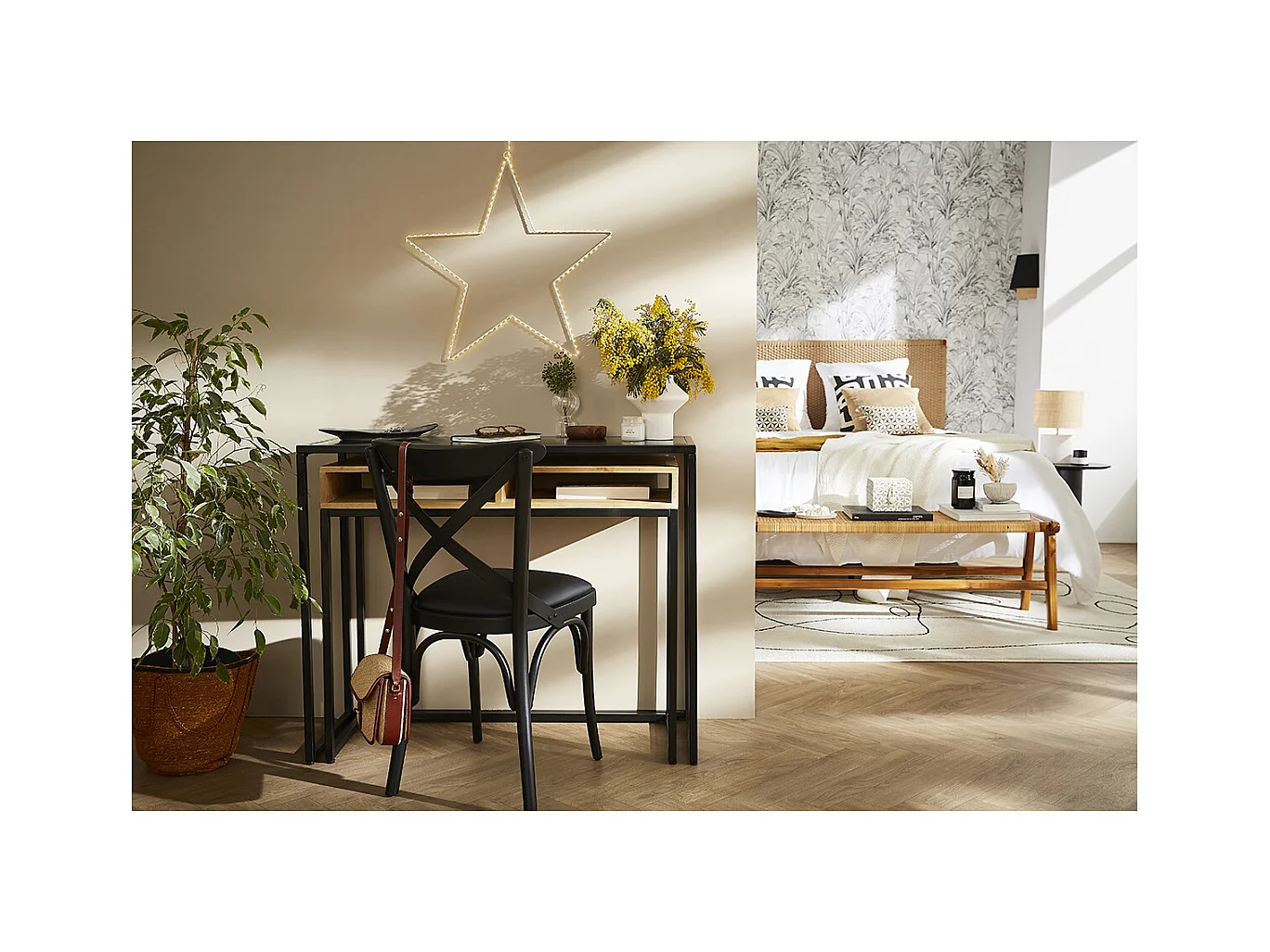 Konsole aus Mangoholz und Metall B100 cm YPKA