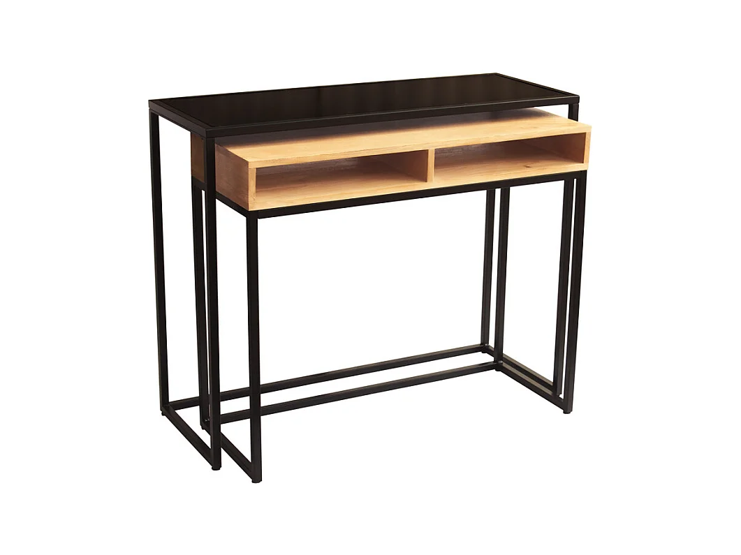 Konsole aus Mangoholz und Metall B100 cm YPKA