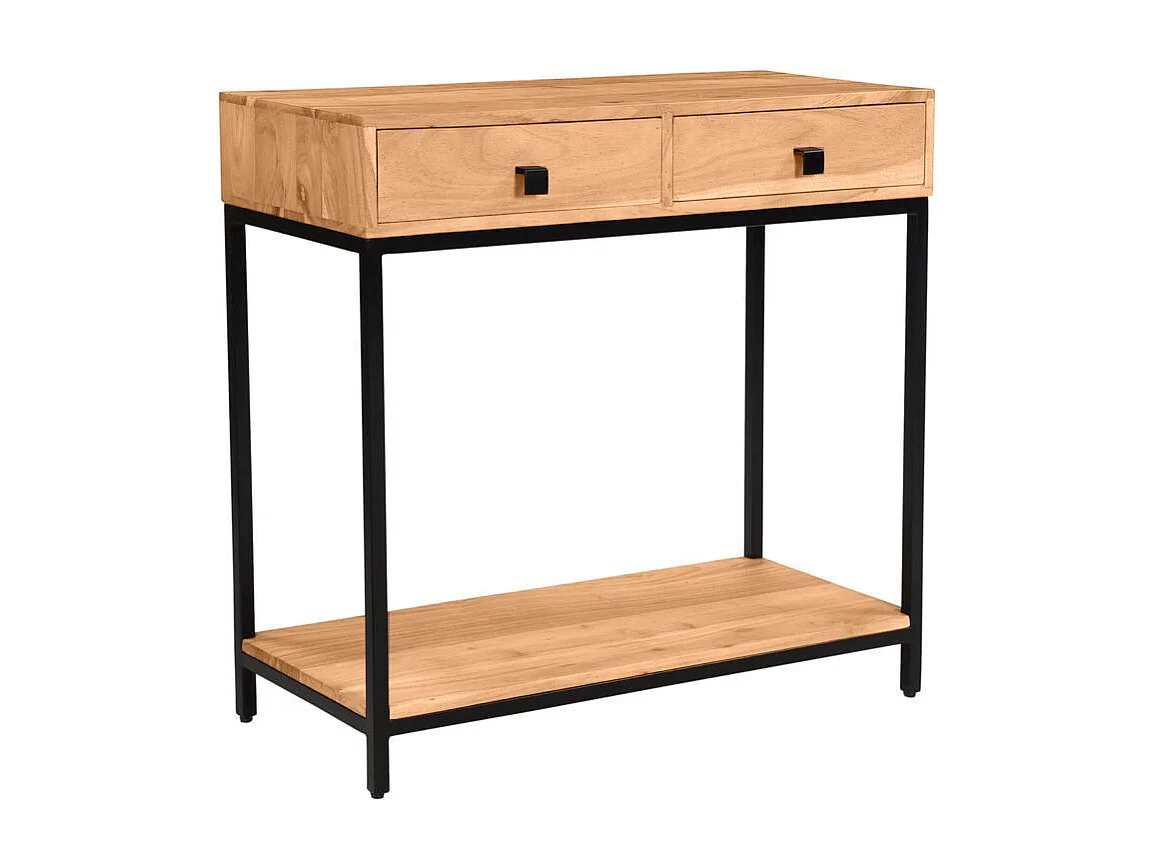 Consolle 2 cassetti in acacia e metallo L80 cm AXELLE