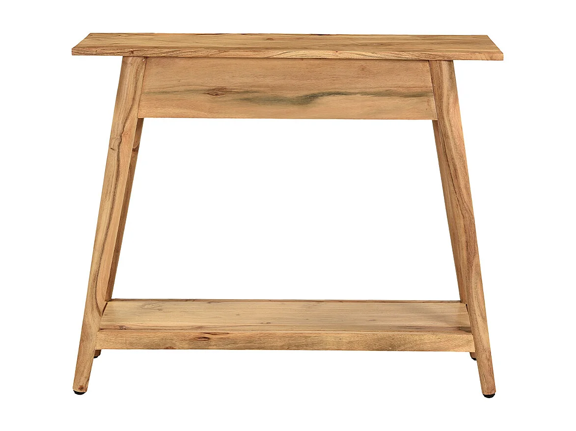 Console naturelle avec tiroir en bois massif L90 cm FRANKLIN