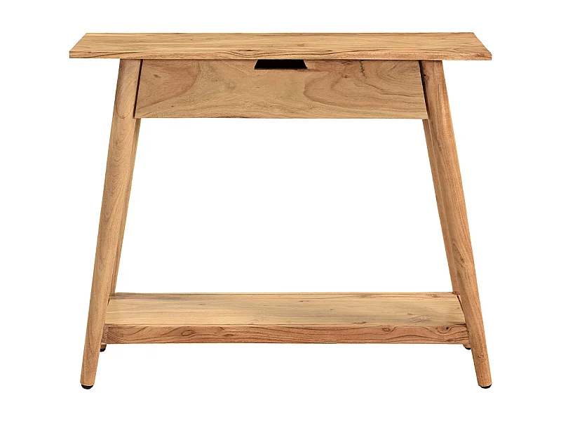Console naturelle avec tiroir en bois massif L90 cm FRANKLIN