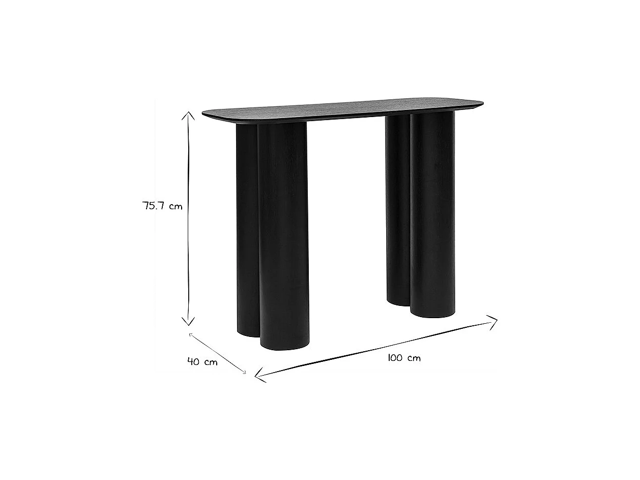 Console design en bois noir L100 cm FOLEEN