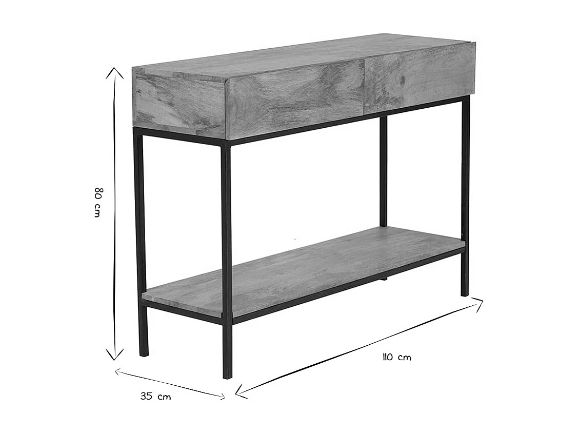 Consola industrial mango y metal L110 cm YPSTER