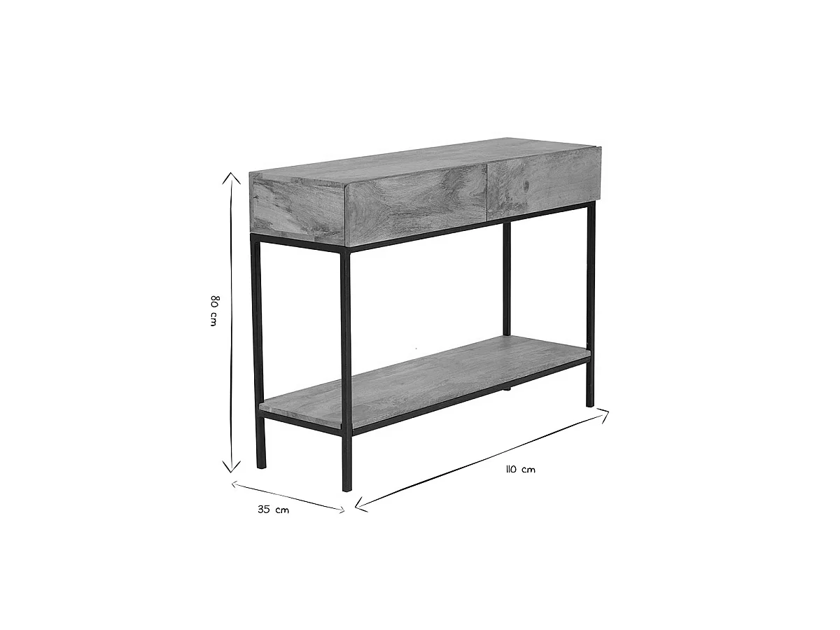 Consola industrial mango y metal L110 cm YPSTER