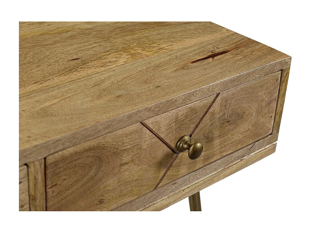 Consola en mango y metal dorado L120 cm LINIUM