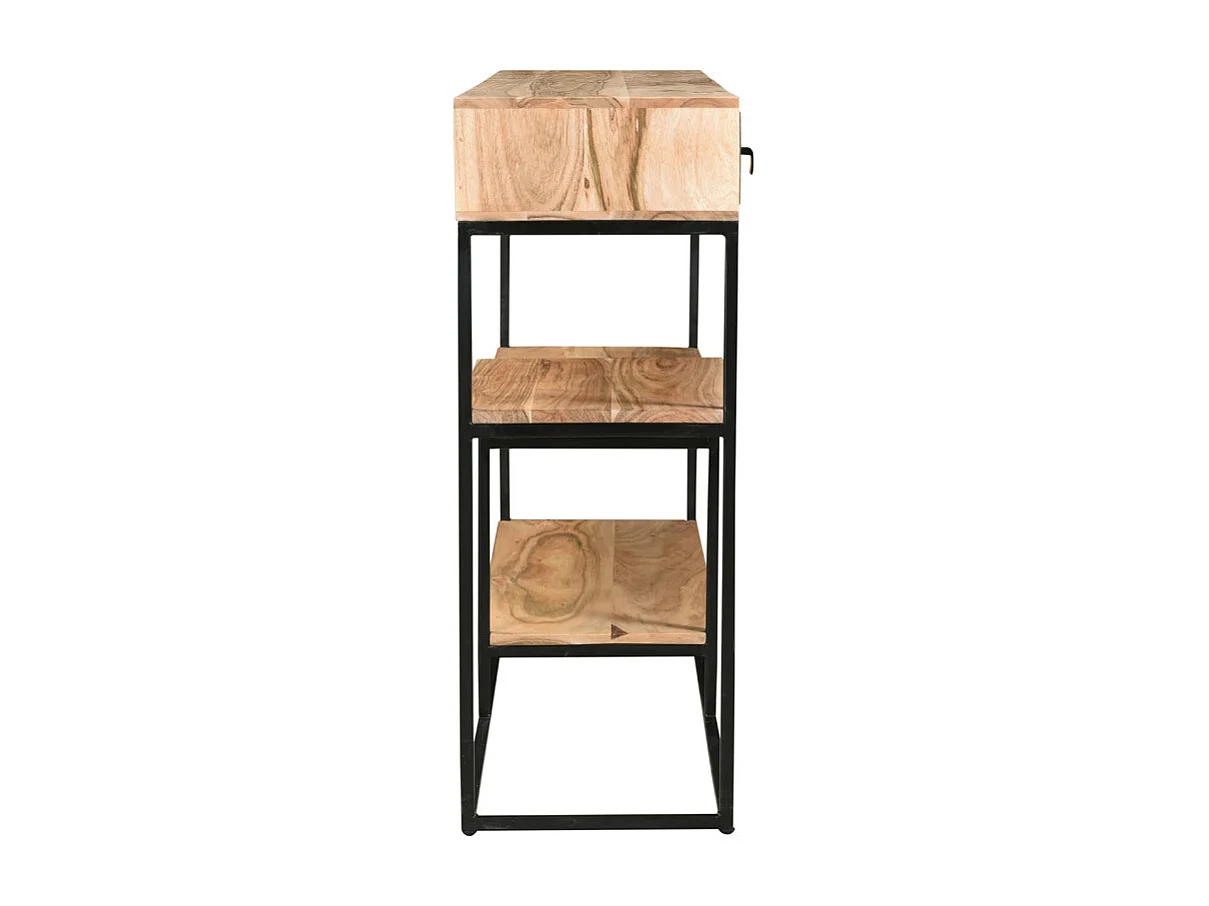 Consola 4 cajones en cacia y metal negro L115 cm GRENELLE