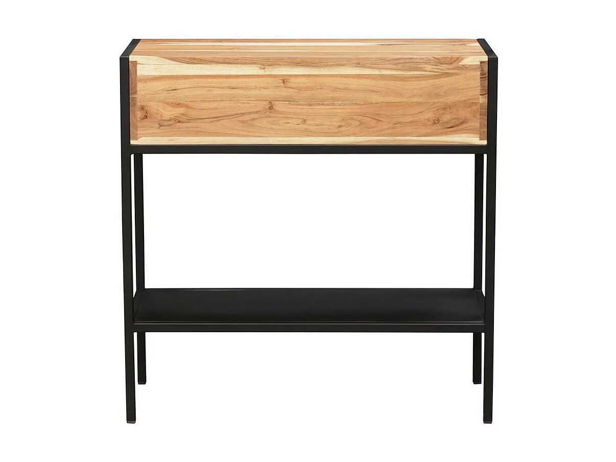 Konsole aus Akazie und schwarzem Metall 2 Schubladen ARTHUS