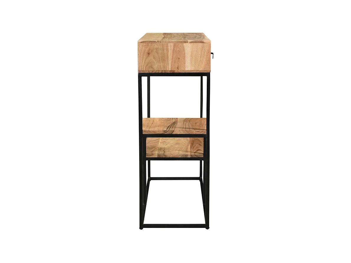 Consola 2 cajones en acacia y metal L80 cm GRENELLE