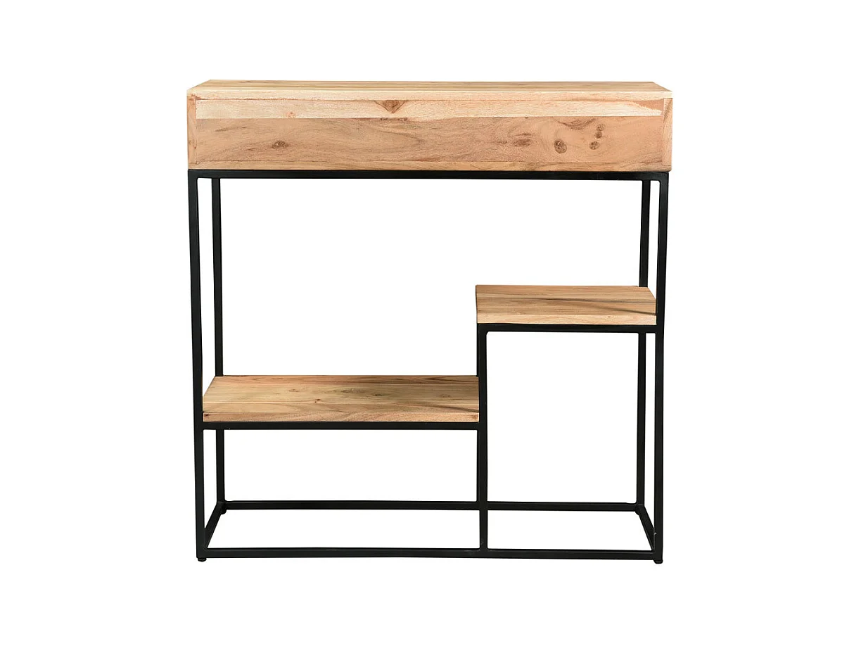 Consola 2 cajones en acacia y metal L80 cm GRENELLE